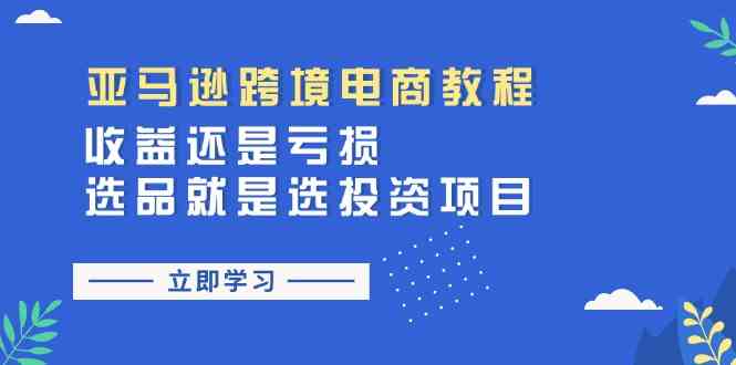 亚马逊跨境电商教程：收益还是亏损！选品就是选投资项目-智创网