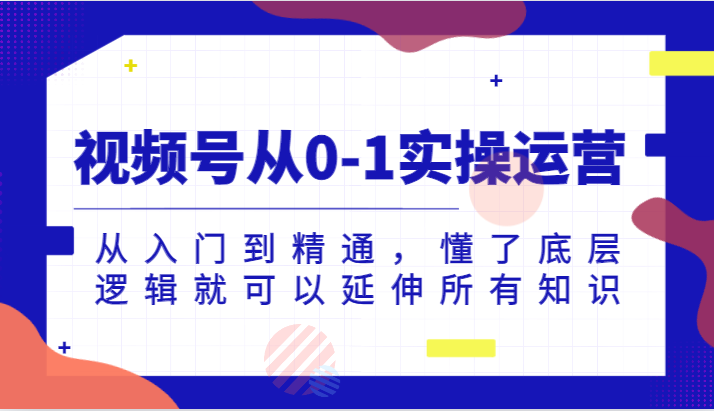 视频号从0-1实操运营，从入门到精通，懂了底层逻辑就可以延伸所有知识（更新2024.7）-智创网