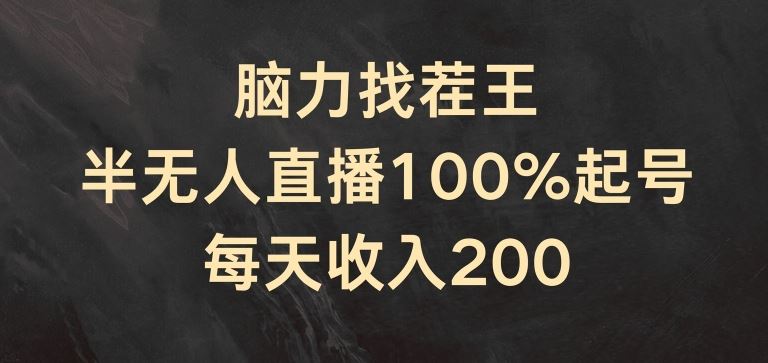 脑力找茬王，半无人直播100%起号，每天收入200+【揭秘】-智创网