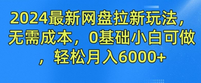 2024最新网盘拉新玩法，无需成本，0基础小白可做，轻松月入6000+【揭秘】-智创网