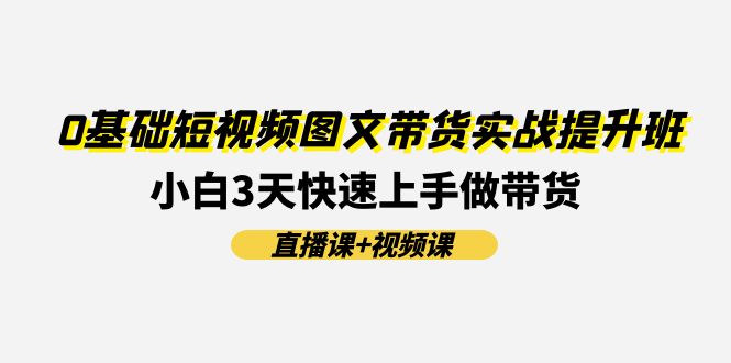 （11641期）0基础短视频图文带货实战提升班(直播课+视频课)：小白3天快速上手做带货-智创网