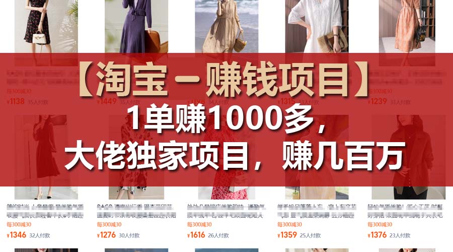 （11685期）【淘宝赚钱项目】1单可赚1000多，大佬独家项目，年赚几百万-智创网