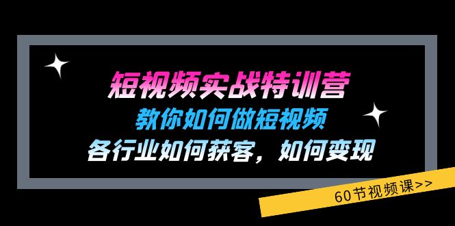 （11729期）短视频实战特训营：教你如何做短视频，各行业如何获客，如何变现 (60节)-智创网