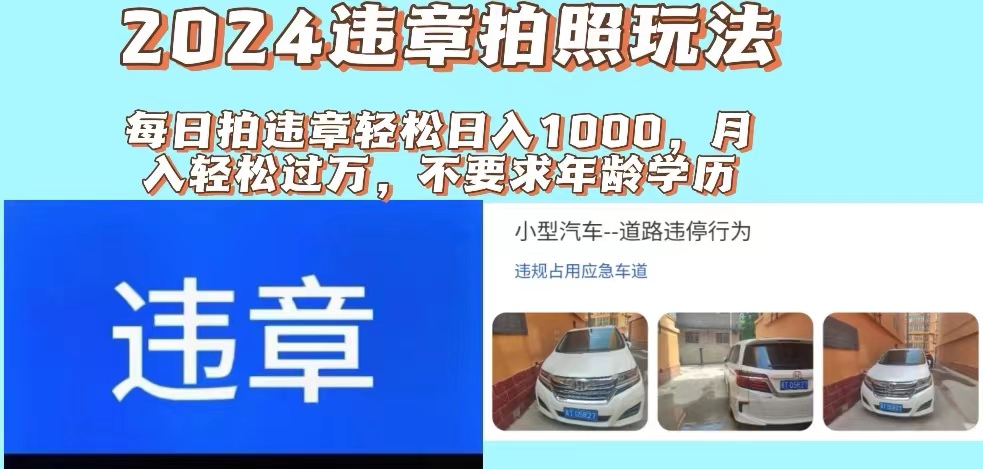 （11743期）2024违章拍照新玩法，推广躺赚+拍照赚钱双模式，日入1000+-智创网