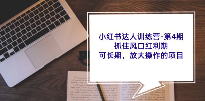 （11837期）小红书达人训练营-第4期：抓住风口红利期，可长期，放大操作的项目-智创网