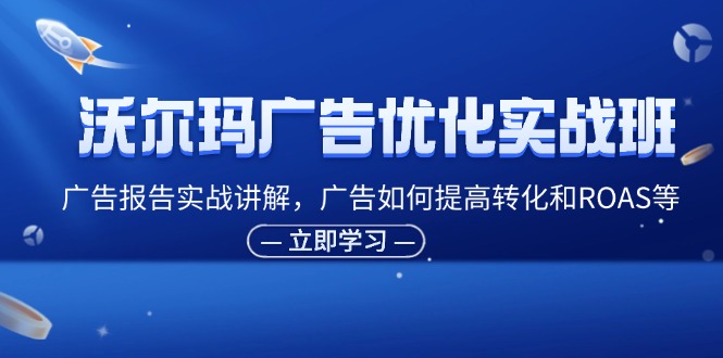 （11847期）沃尔玛广告优化实战班，广告报告实战讲解，广告如何提高转化和ROAS等-智创网