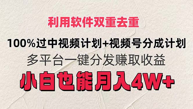 （11862期）利用软件双重去重，100%过中视频+视频号分成计划小白也可以月入4W+-智创网