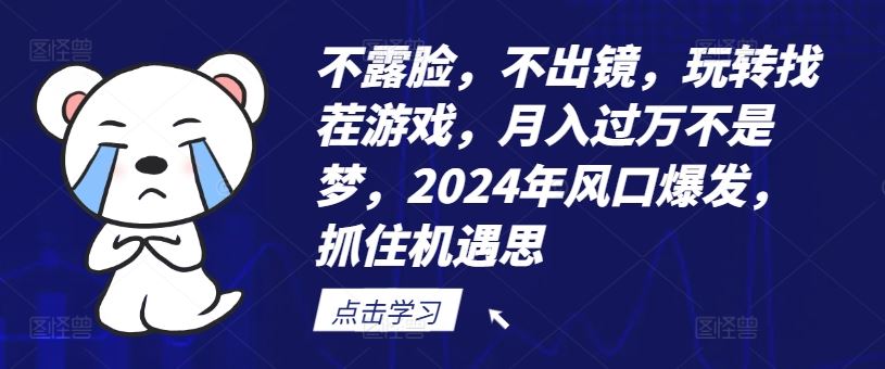 不露脸，不出镜，玩转找茬游戏，月入过万不是梦，2024年风口爆发，抓住机遇【揭秘】-智创网