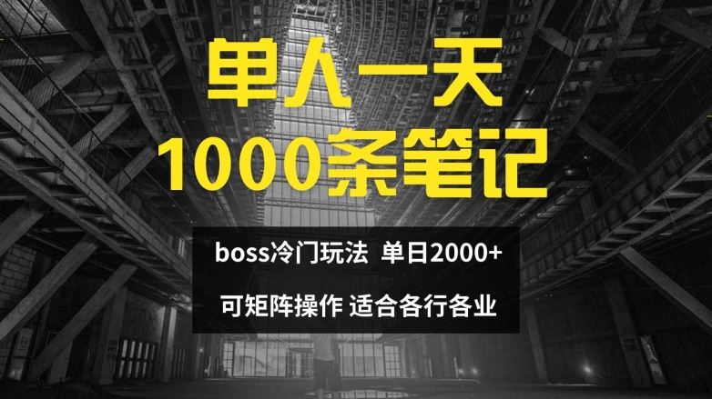 单人一天1000条笔记，日入2000+，BOSS直聘的正确玩法【揭秘】-智创网