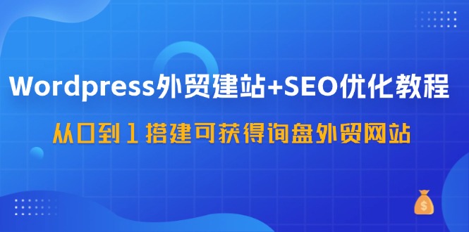 （11911期）WordPress-外贸建站+SEO优化教程：从0到1搭建可获得询盘外贸网站-57节课-智创网