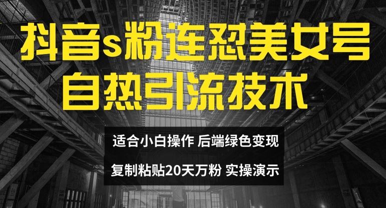 抖音s粉连怼美女号自热引流技术复制粘贴，20天万粉账号，无需实名制，矩阵操作【揭秘】-智创网