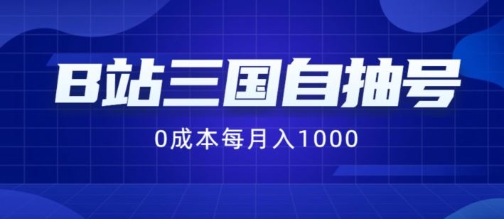 B站三国自抽号项目，0成本纯手动，每月稳赚1000【揭秘】-智创网