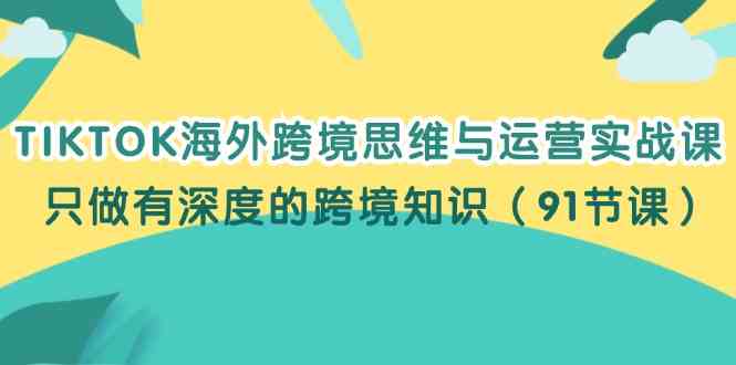 TIKTOK海外跨境思维与运营实战课，只做有深度的跨境知识（91节课）-智创网