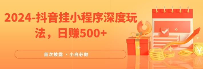 2024全网首次披露，抖音挂小程序深度玩法，日赚500+，简单、稳定，带渠道收入，小白必做【揭秘】-智创网