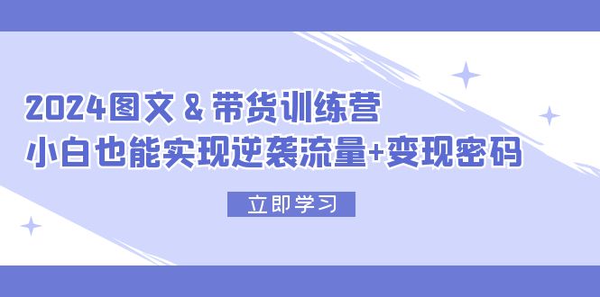 （12137期）2024 图文+带货训练营，小白也能实现逆袭流量+变现密码-智创网