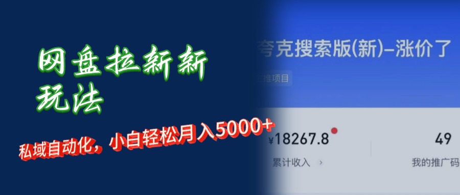 （12141期）网盘拉新+私域运营，小白轻松月入5000+！-智创网