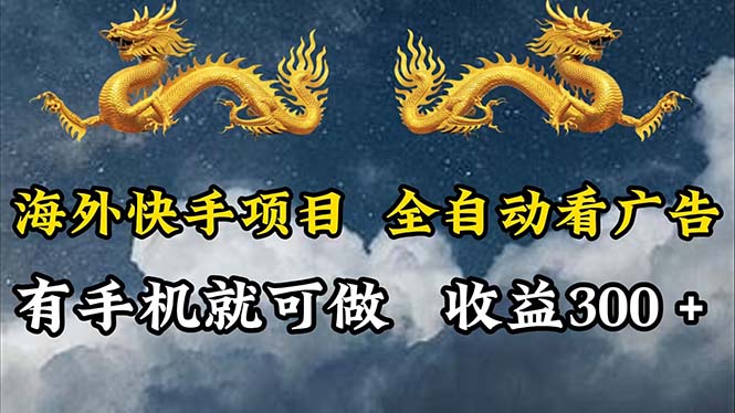 （12175期）海外快手项目，利用工具全自动看广告，每天轻松 300+-智创网