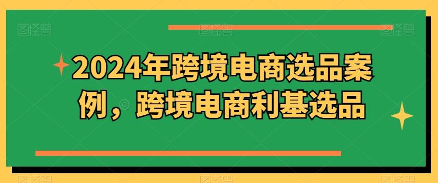 2024年跨境电商选品案例，跨境电商利基选品（更新）-智创网