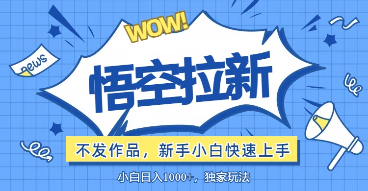 （12243期）悟空拉新最新玩法，无需作品暴力出单，小白快速上手-智创网