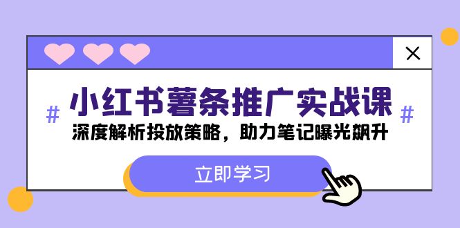 （12289期）小红书-薯 条 推 广 实战课：深度解析投放策略，助力笔记曝光飙升-智创网