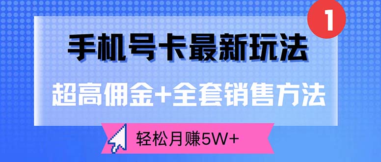 （12375期）手机号卡最新玩法，超高佣金+全套销售方法，轻松月赚5W+-智创网