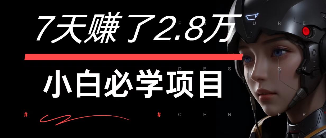 7天赚了2.8万！每单利润最少500+，轻松月入7万+小白有手就行-智创网
