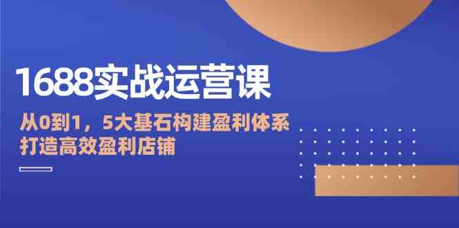 1688实战运营课：从0到1，5大基石构建盈利体系，打造高效盈利店铺-智创网