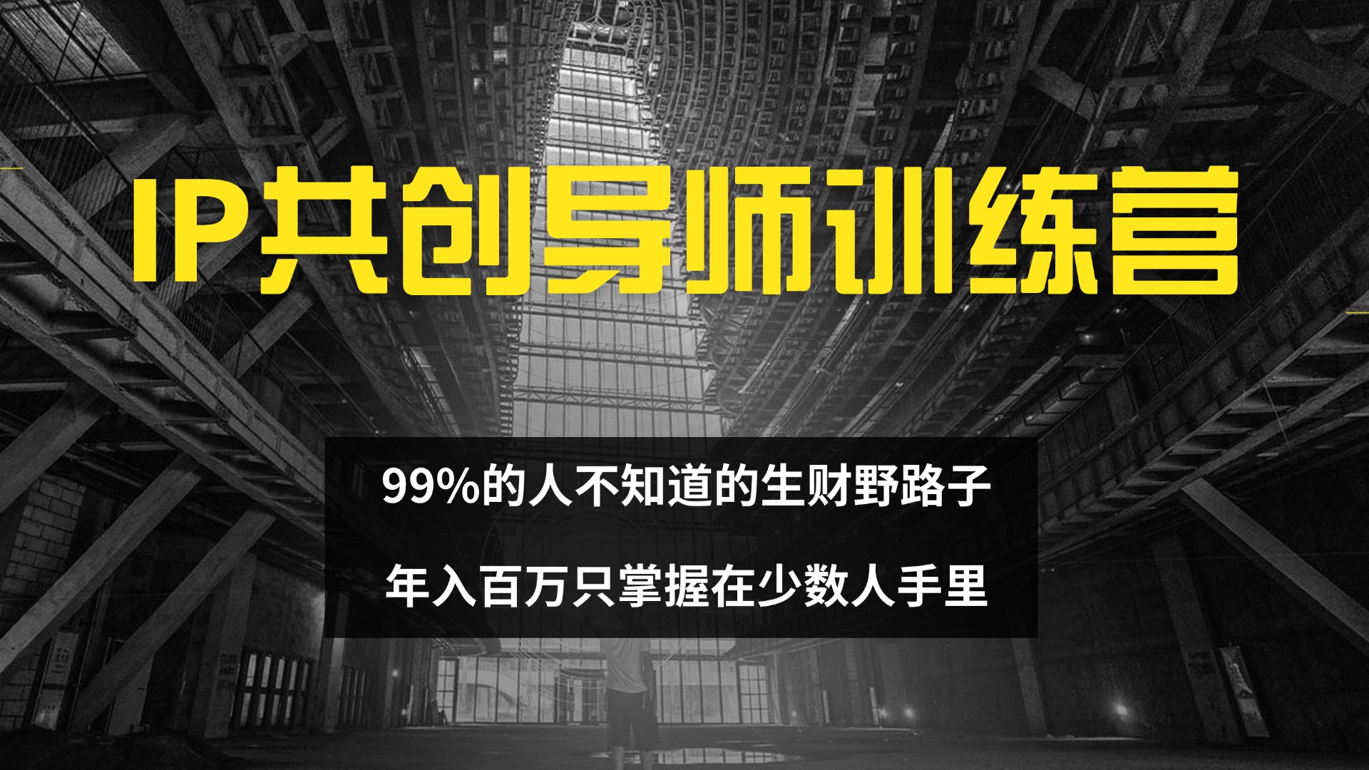 （12504期）IP共创导师训练营 99%的人不知道的生财野路子 只掌握在少数人手里-智创网