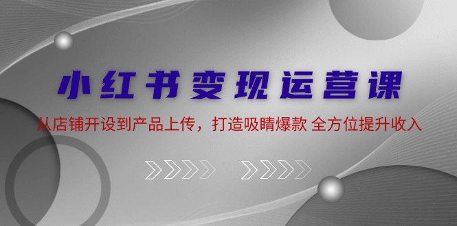 小红书变现运营课：从店铺开设到产品上传，打造吸睛爆款 全方位提升收入-智创网
