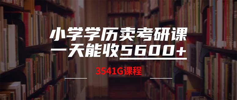 （12556期）小学学历卖考研课程，一天收5600（附3580G考研合集）-智创网