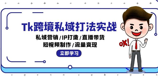 （12598期）Tk跨境私域打法实战：私域营销/IP打造/直播带货/短视频制作/流量变现-智创网