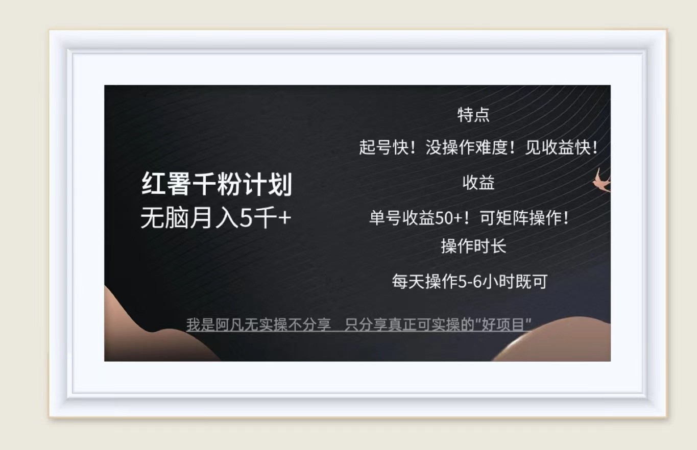 红薯千粉计划无脑月入5千+！既做既赚！-智创网