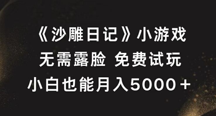 《沙雕日记》小游戏，无需露脸免费试玩，小白也能月入5000+【揭秘】-智创网