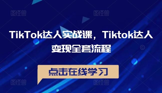 TikTok达人实战课，Tiktok达人变现全套流程-智创网
