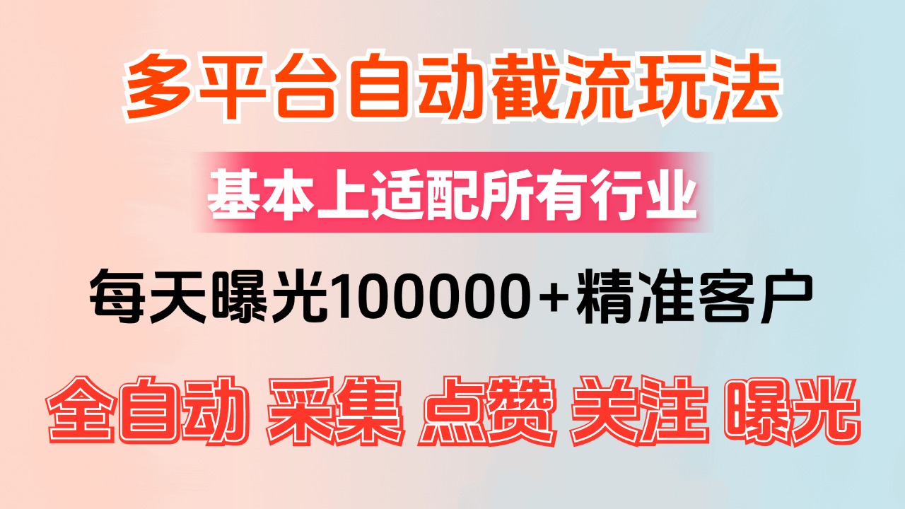 （12709期）小红书抖音视频号最新截流获客系统，全自动引流精准客户【日曝光10000+…-智创网