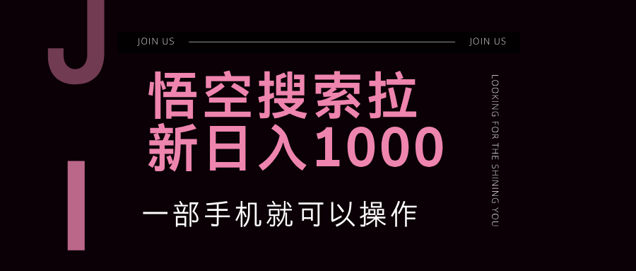 （12717期）悟空搜索类拉新 蓝海项目 一部手机就可以操作 教程非常详细-智创网