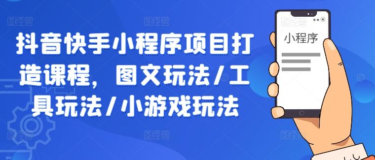 抖音快手小程序项目打造课程，图文玩法/工具玩法/小游戏玩法-智创网