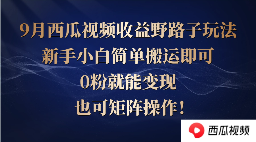 （12760期）西瓜视频收益野路子玩法，新手小白简单搬运即可，0粉就能变现，也可矩…-智创网