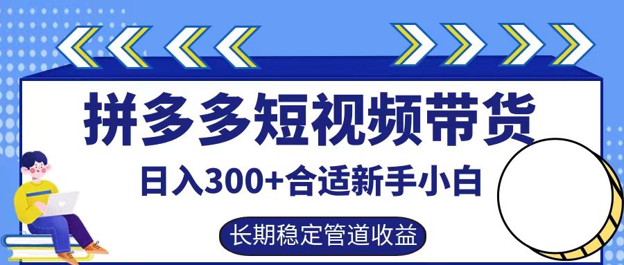 拼多多短视频带货日入300+，实操账户展示看就能学会-智创网