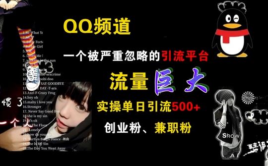 QQ频道，一个被严重忽略的引流平台，流量巨大 实操单日引流500+创业粉兼职粉【揭秘】-智创网
