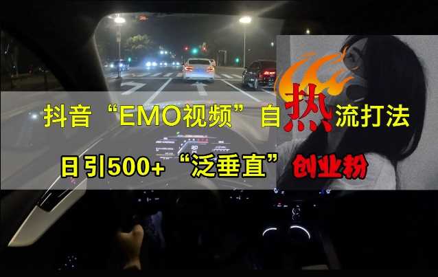 抖音EMO视频自热打法，日引500+“泛垂直”创业粉-智创网