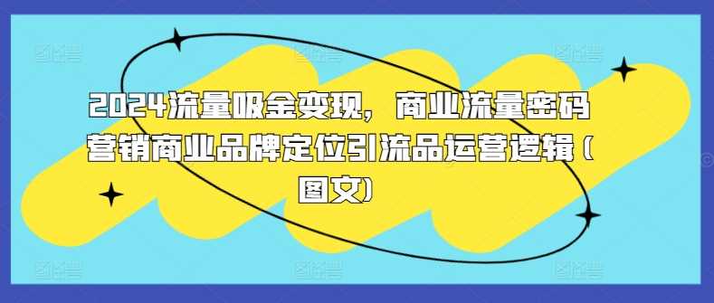 2024流量吸金变现，商业流量密码营销商业品牌定位引流品运营逻辑(图文)-智创网