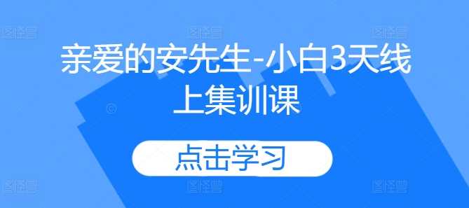 亲爱的安先生-小白3天线上集训课-智创网