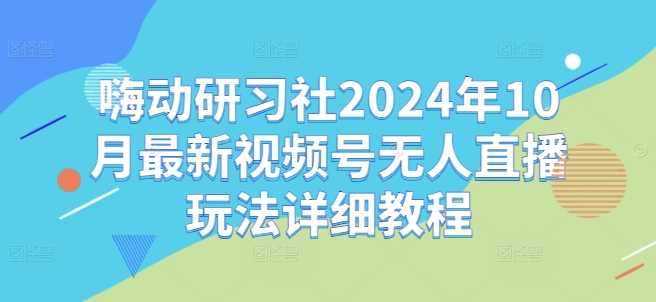 嗨动研习社2024年10月最新视频号无人直播玩法详细教程-智创网