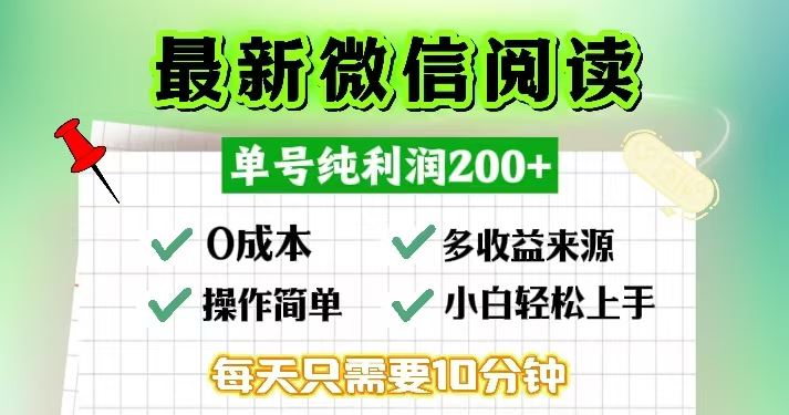 （13108期）微信阅读最新玩法，每天十分钟，单号一天200+，简单0零成本，当日提现-智创网
