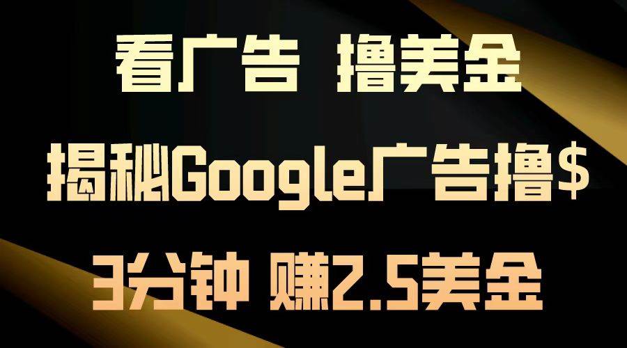 （13114期）看广告，撸美金！3分钟赚2.5美金！日入200美金不是梦！揭秘Google广告…-智创网