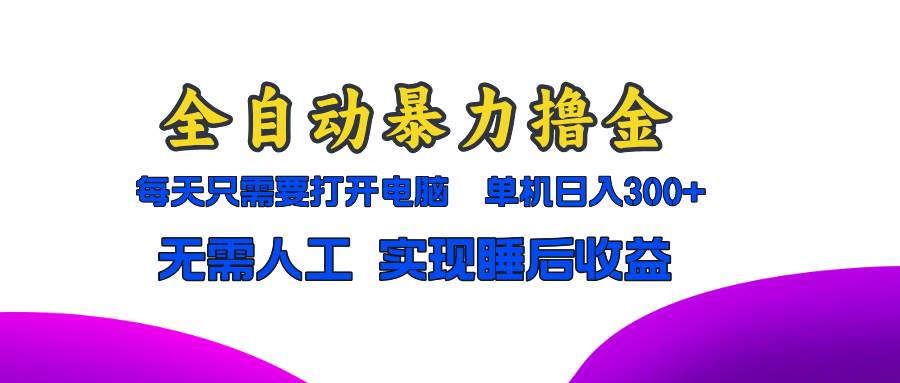 （13186期）全自动暴力撸金，只需要打开电脑，单机日入300+无需人工，实现睡后收益-智创网