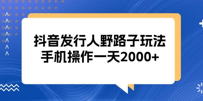 （13220期）抖音发行人野路子玩法，手机操作一天2000+-智创网