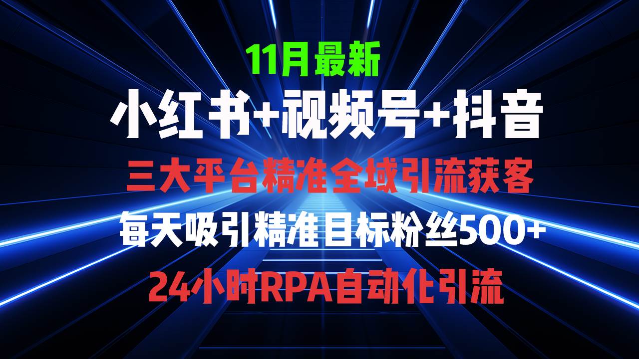（13259期）全域多平台引流私域打法，小红书，视频号，抖音全自动获客，截流自…-智创网