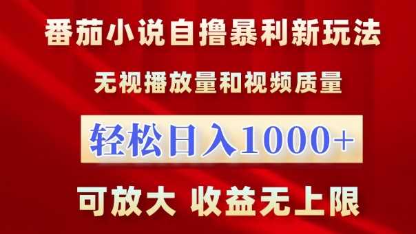 番茄小说自撸暴利新玩法，无视播放量，轻松日入1k，可放大，收益无上限【揭秘】-智创网